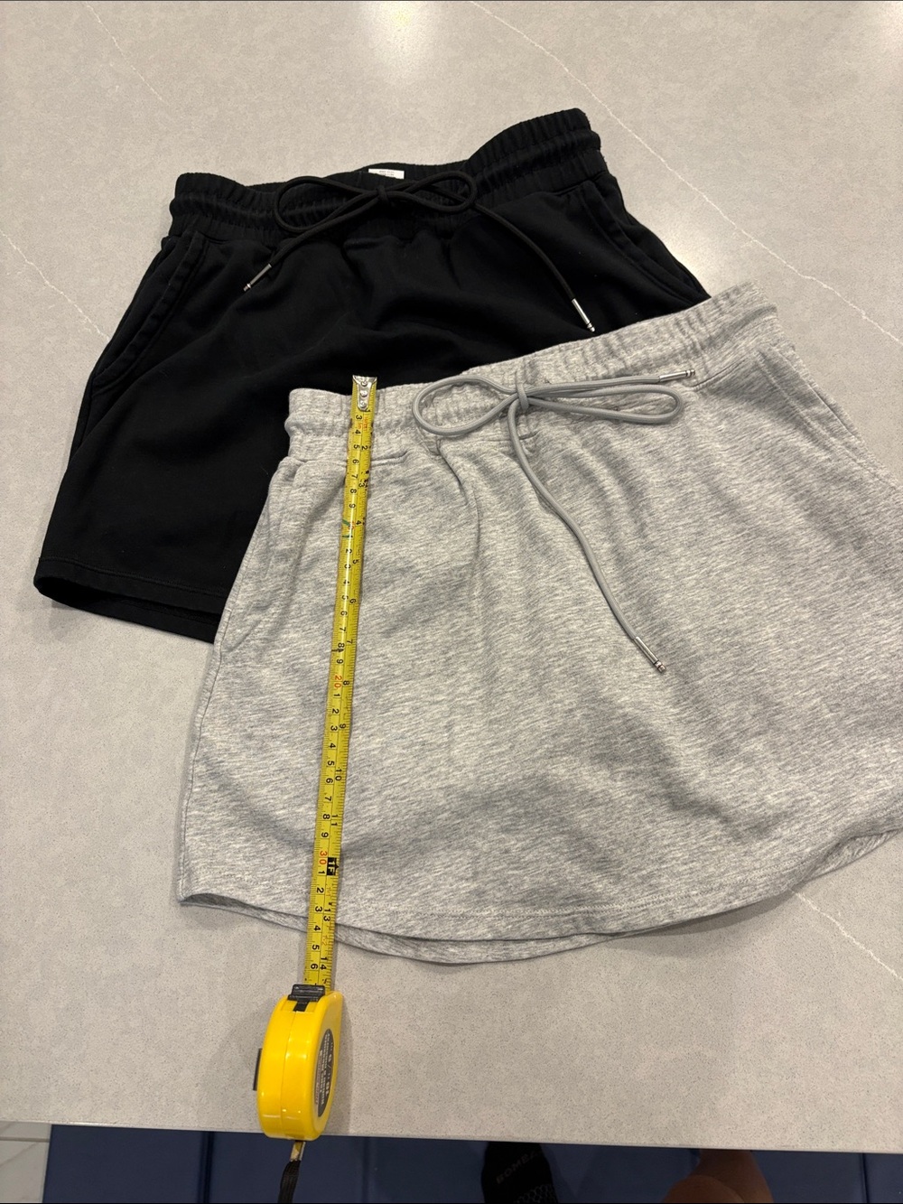 Women’s Drawstring skirt with built in Shorts in Black and Heather Gray